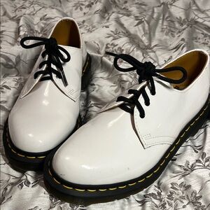 Dr. Martens White Flats with Black Laces